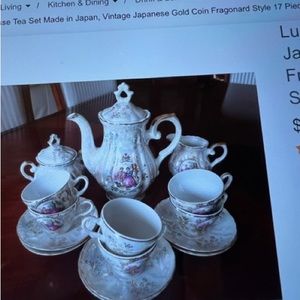 Vintage Japanese gold coin fragonard tea set